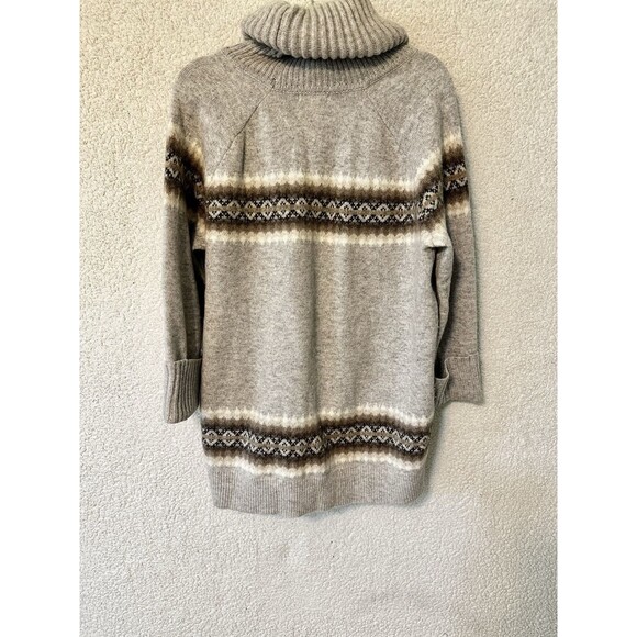 Lambswool Sweater Pullover Front Pocket Turtleneck Fair Isle Small GAP - Picture 10 of 16